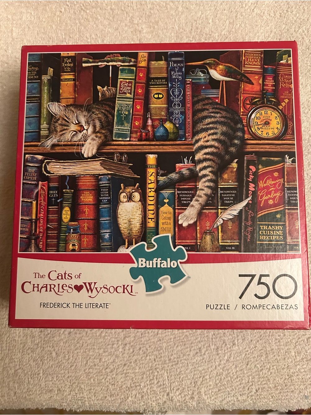 Buffalo 750-Piece 'The Cats of Charles Wysocki' Jigsaw Puzzle - Red Accent